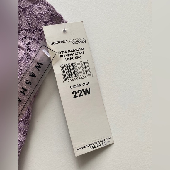 NWT Norton McNaughton Formal Purple Lined Floral Lace Sleeveless Top Women’s 22W - Picture 4 of 8